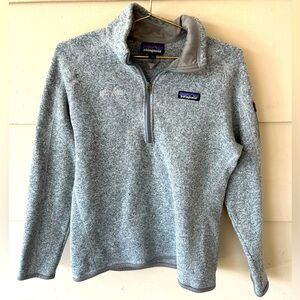 Patagonia women’s 1/4 zip better sweater heather grey sz medium